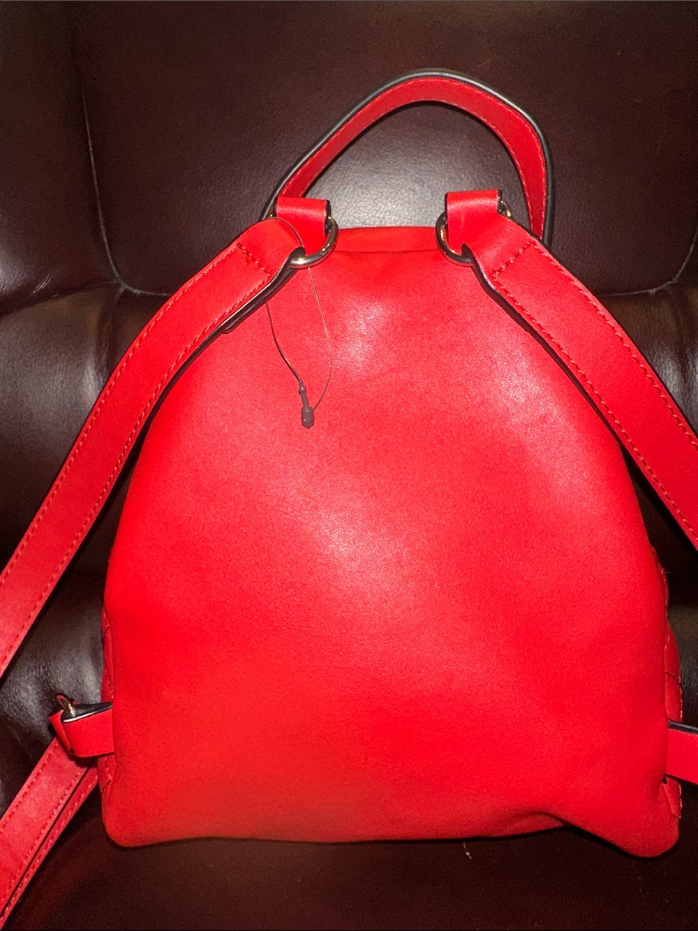 G By Guess Red Quilted Mini Backpack - Picture 5 of 16